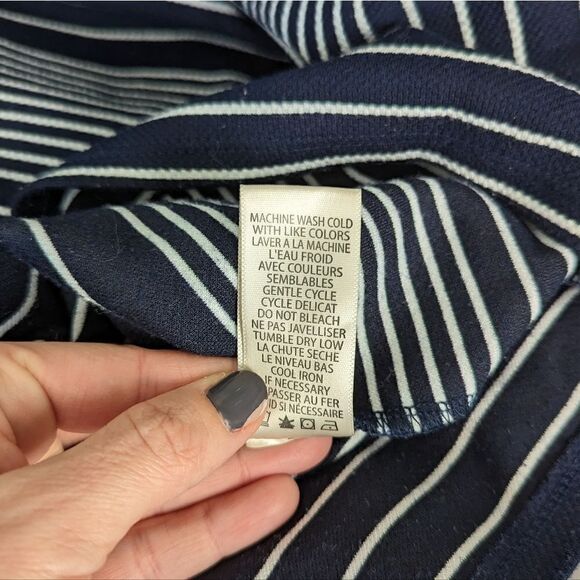 Max Studio Ruffled Short Bell Sleeve Striped Dress Size Small - Picture 10 of 10